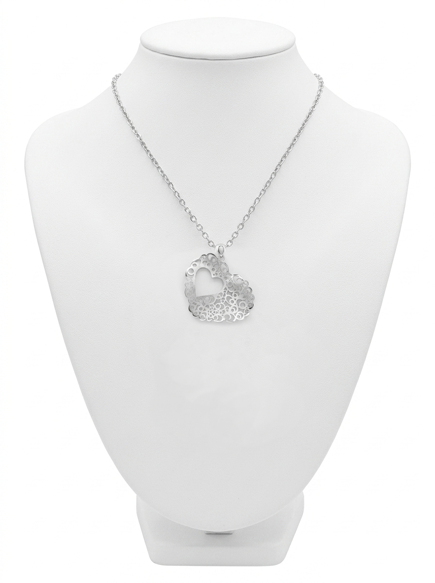 Красивое итальянское серебряное колье 925*, сердце, на тонкой цепочке. длина 50. Ювелирная шея. 4427